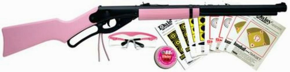 Daisy Pink Model 1998 Fun Kit .177 Caliber Bb Rifle, Pink Shooting Glasses & Tin Of Bb's Plus Paper Targets