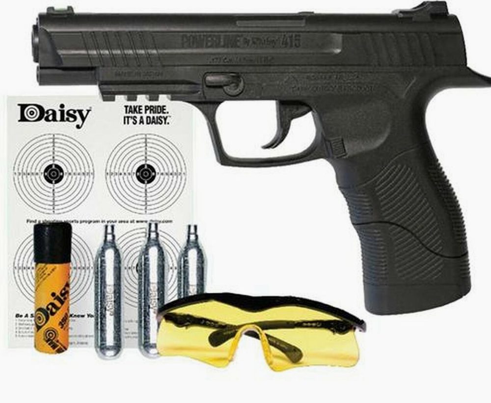 Daisy Powerline 415 Air Pistol Kit SA CO2 Powered .177 BB 21rd Synthetic Stock Black