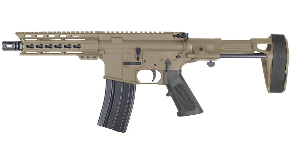 DB15 5.56mm Flat Dark Earth Pistol with Maxim CQB Stabilizing Brace