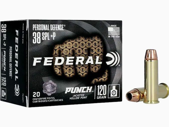 Federal Personal Defense Punch 38 Special +P Ammo 120 Grain Jacketed Hollow Point 200
