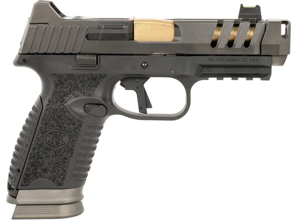 FN 509 CC Edge XL 9mm, 4.2" Gold Barrel, Black, FN Compensator, 10rd
