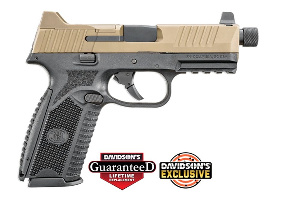 FN 509 Tactical 9mm, 4.5" Threaded Barrel, Black Frame, Flat Dark Earth Slide, 17 & 24rd Mags