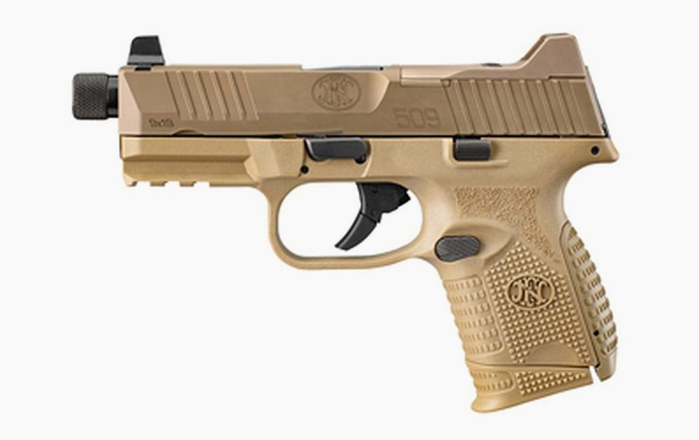 FN FN509 Compact Tactical 9mm, 4.3" Threaded Barrel, Flat Dark Earth, Suppressor-Height Night Sights, Optics Ready, 3x10rd Mags