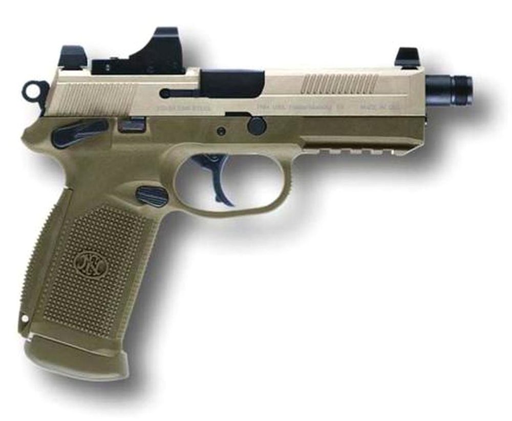 FN FNX-45 Tactical 45 ACP 5.3" Threaded Barrel Flat Dark Earth, Night Sights, 15 Round