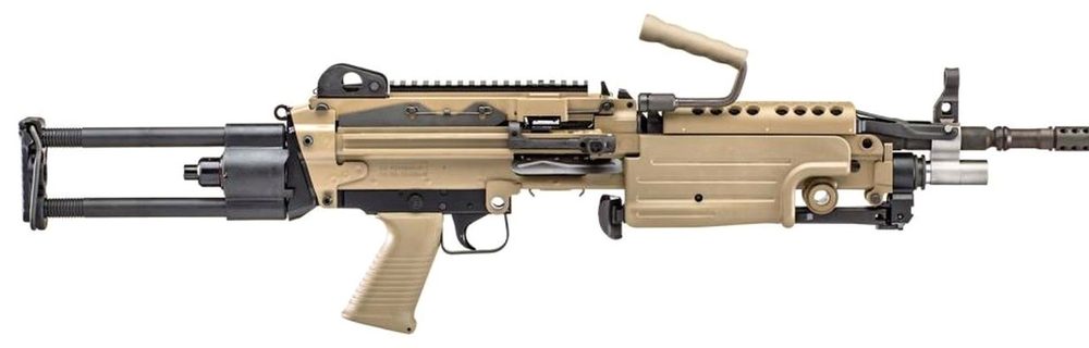 FN M249S Para 5.56mm, 16" Chrome Lined Barrel, Flat Dark Earth, Rotating/Telescoping Metal Buttstock Assembly