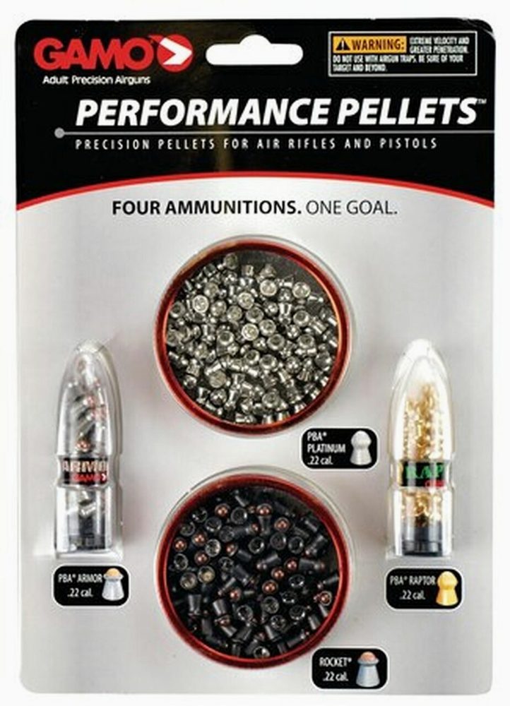 Gamo Performance Pellets .22 Caliber, Combination Pack, 225 Pellets