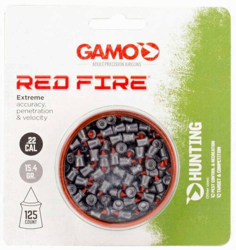 Gamo Red Fire .22 Caliber Pellet, Lead, 125 Pellets
