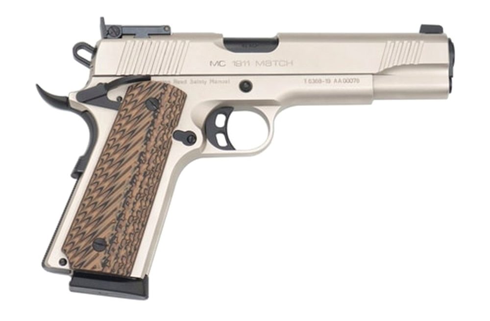 Girsan MC1911 Match 45 ACP, 5" Barrel, Ambi Safety, Nickel, 8rd