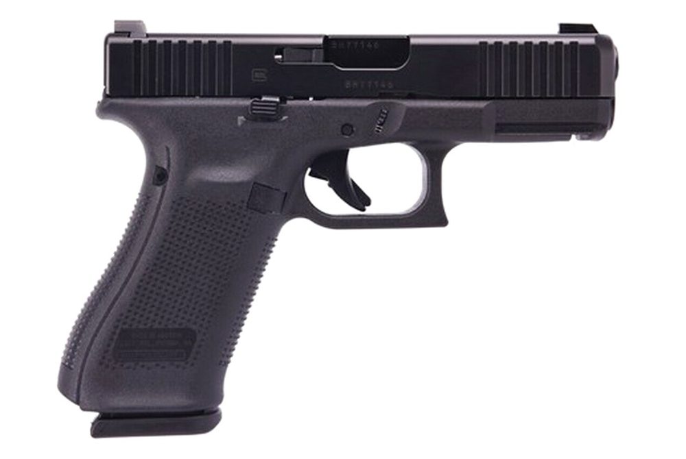 Glock 17 Gen5 Full Size 9MM 4.49" Marksman Barrel, Fixed Sights, Ambi Slide Stop Lever, Flared Mag Well, Front Serrations 3x 17rd Mags