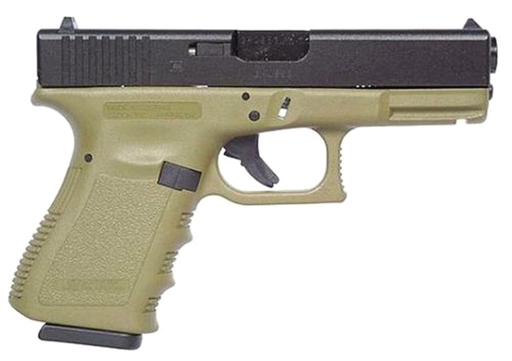 Glock 19 9mm, Fixed Sights, Olive Drab, 15rd Mags