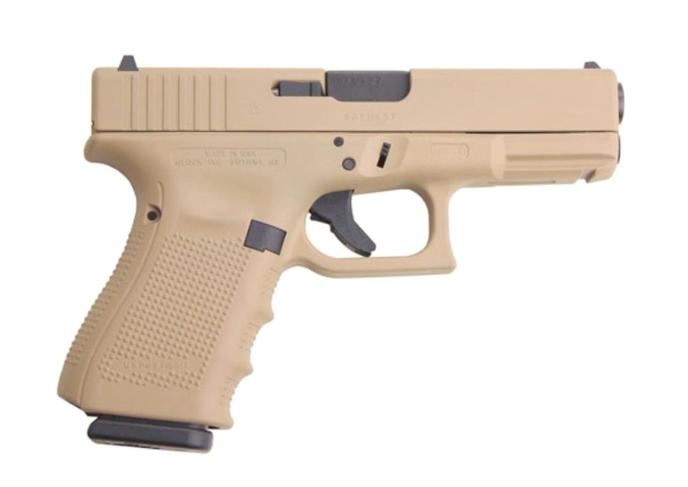 Glock 19 Gen4 9mm, 15rd, 4" Barrel, Desert Sand Hot Cerakote Finish 15 Rd Mag