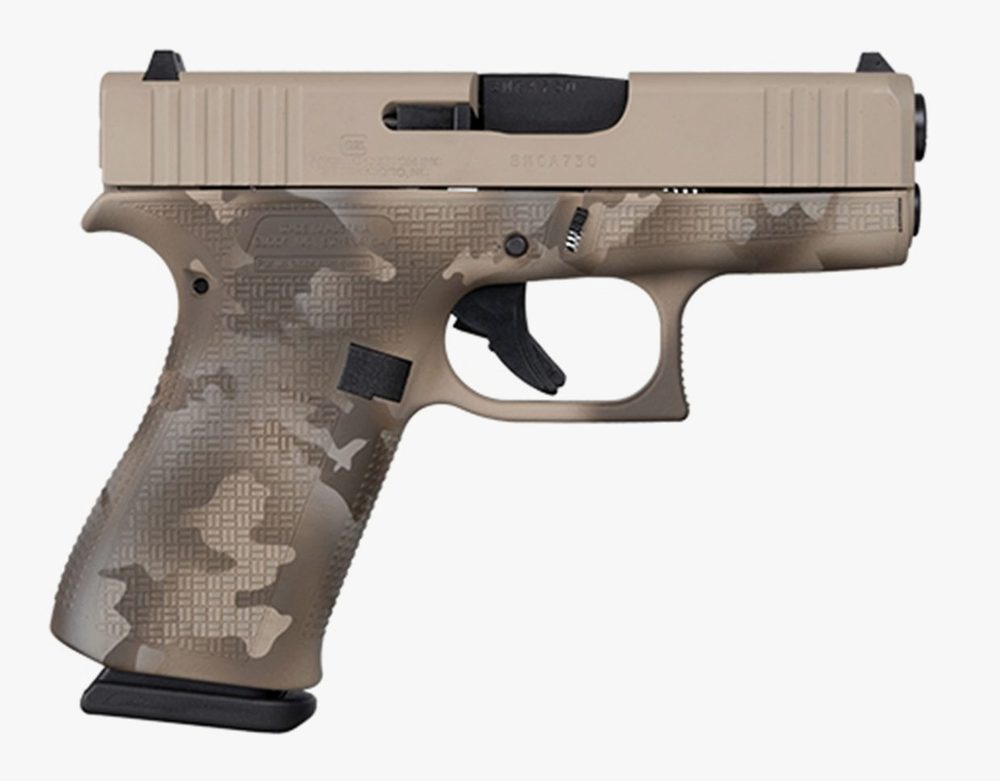 Glock 43x Sub Compact 9mm, Apollo Custom, 3.4" Barrel, Desert Multicam, 2x 10rd