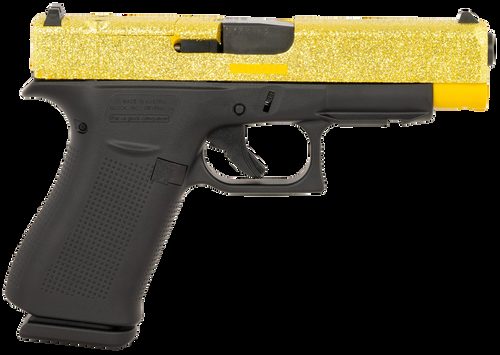 Glock G48 Gen 5 MOS 9mm, Gold Glitter Cerakote