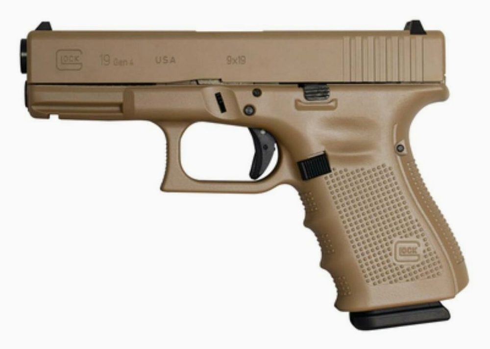 Glock G19 Gen4 9mm, 15rd, FS, Combat Coyote Tan Cerakote