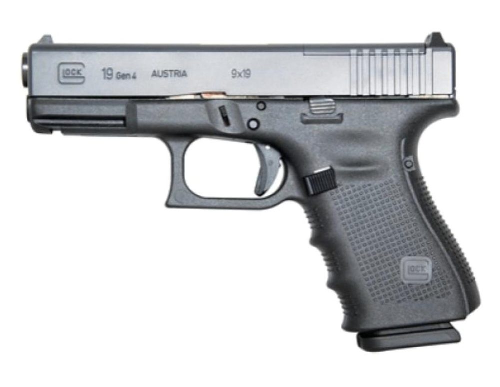 Glock G19 Gen4, MOS 9mm, 4" Barrel, Fixed Sights, 15rd