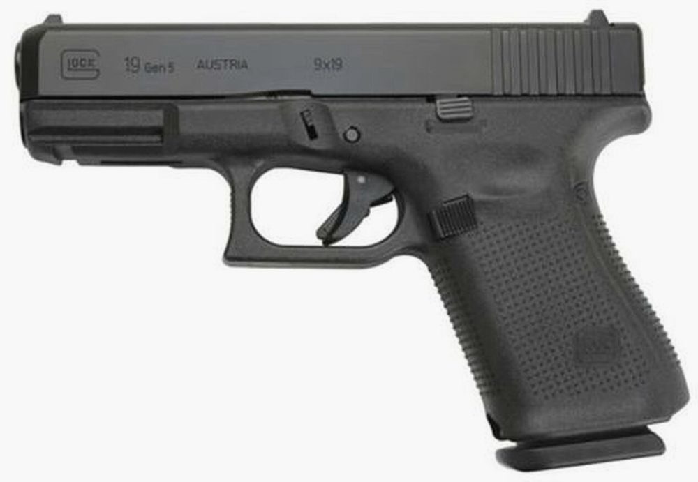 Glock G19 Gen5, 9mm, 4" Barrel, Fixed Sights, Modular Backstrap, 15rd