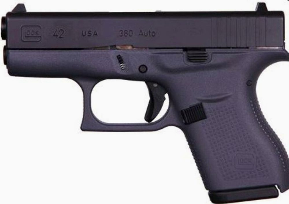 Glock G42 Gray .380ACP, 3.25" Barrel Fixed Sights, Gray 6rd Mag