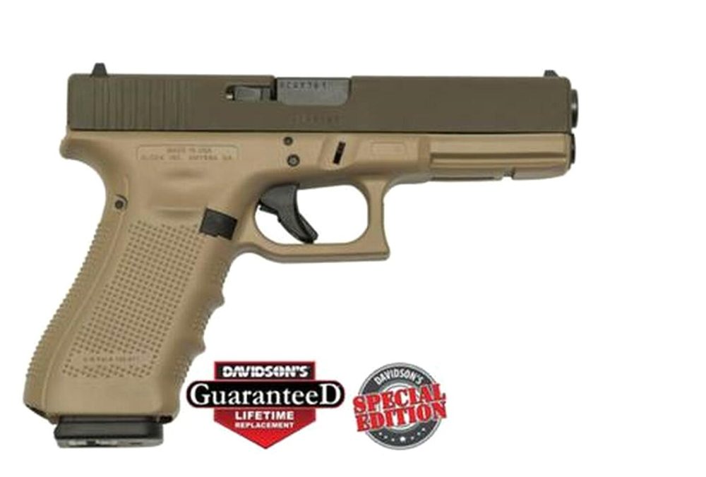 Glock Gen4 17 USA (Davidson's Special Edition) 9MM, Cerakote Patriot Brown, 3 17 Rd Mags