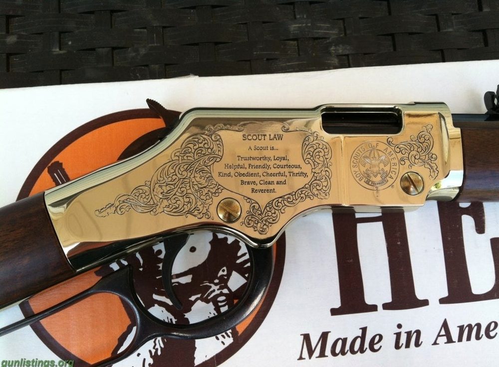 H004BSA GB Boy Scouts of America Centennial 22 LR Lever-Action Rifle