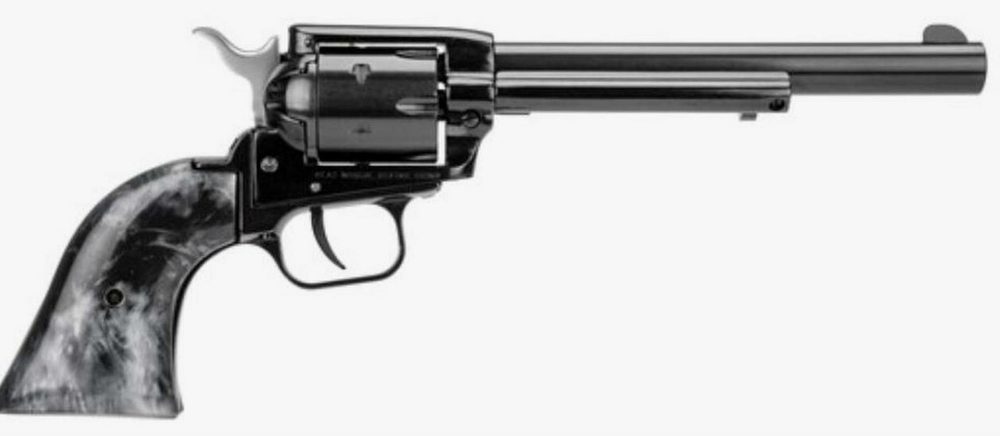 Heritage Rough Rider 22LR, 6.5" Barrel, Black Pearl Grip Blued Finish, 6rd