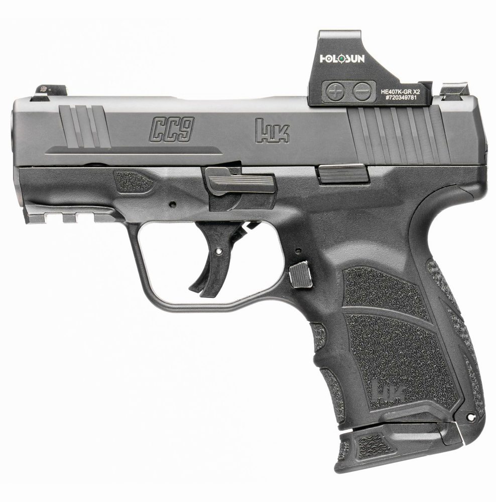 HK CC9 9mm, 3.32" Barrel, Black, Night Sights, Optic Ready, 12rd