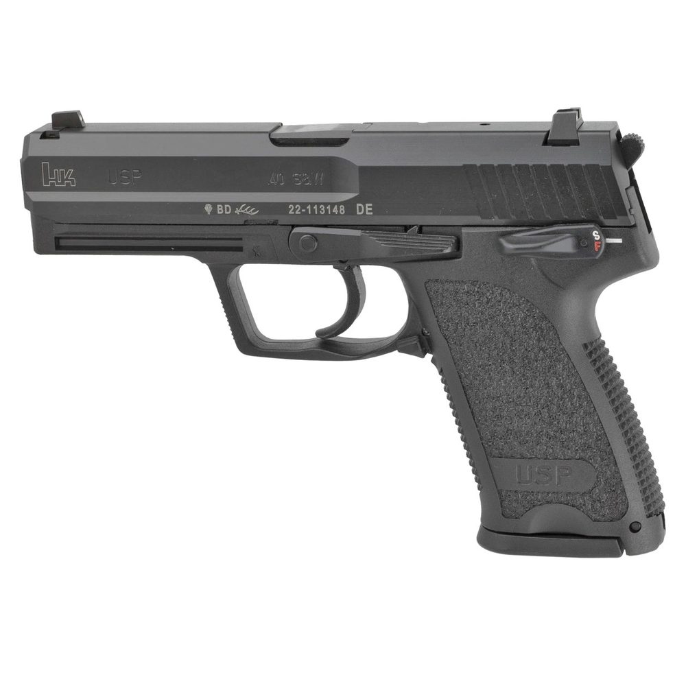 HK USP V1 .40 S&W, 4.25" Barrel, 3-Dot Sights, Thumb Safety, Decocker, Black, 10rd