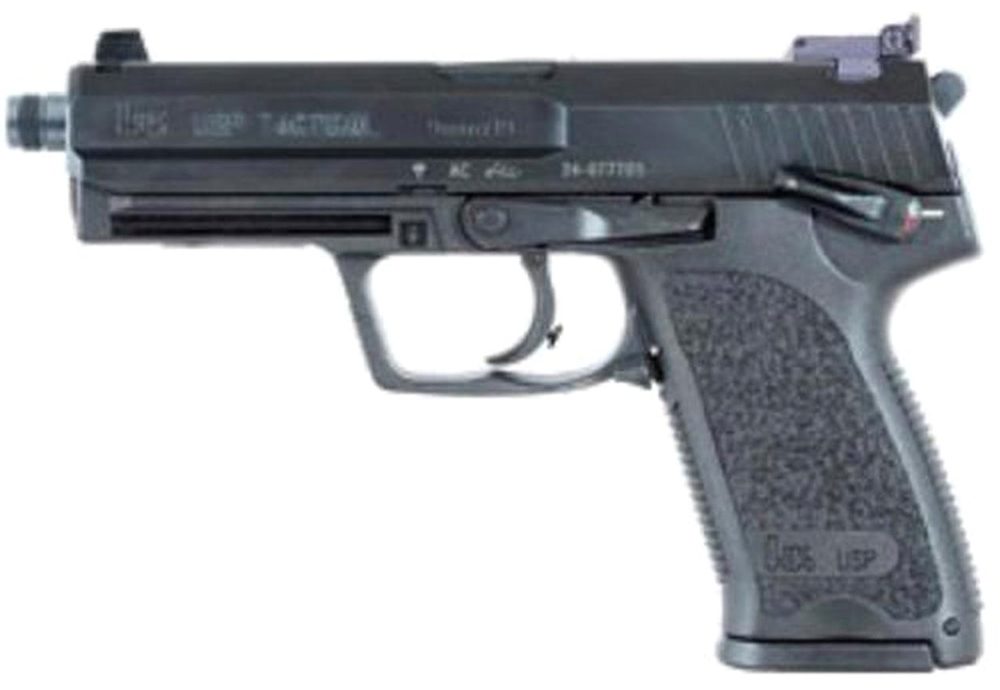 HK USP9 Tactical (V1) DA/SA, safety/decocking lever on left, three 15rd magazines and adj. night sights