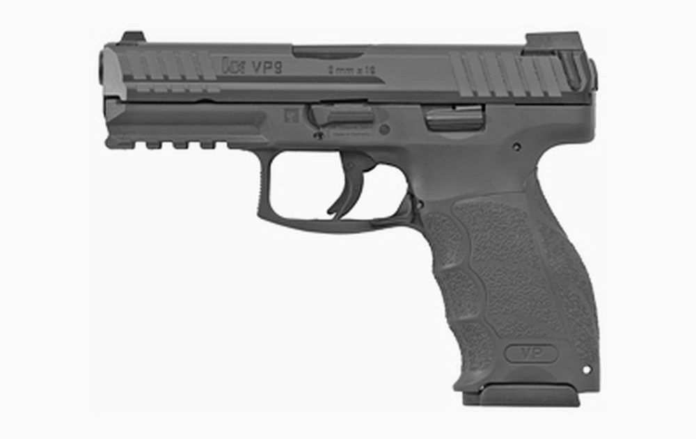 HK VP9 Standard 9mm, 4" Barrel, Black, Night Sights, 3x17rd Mags