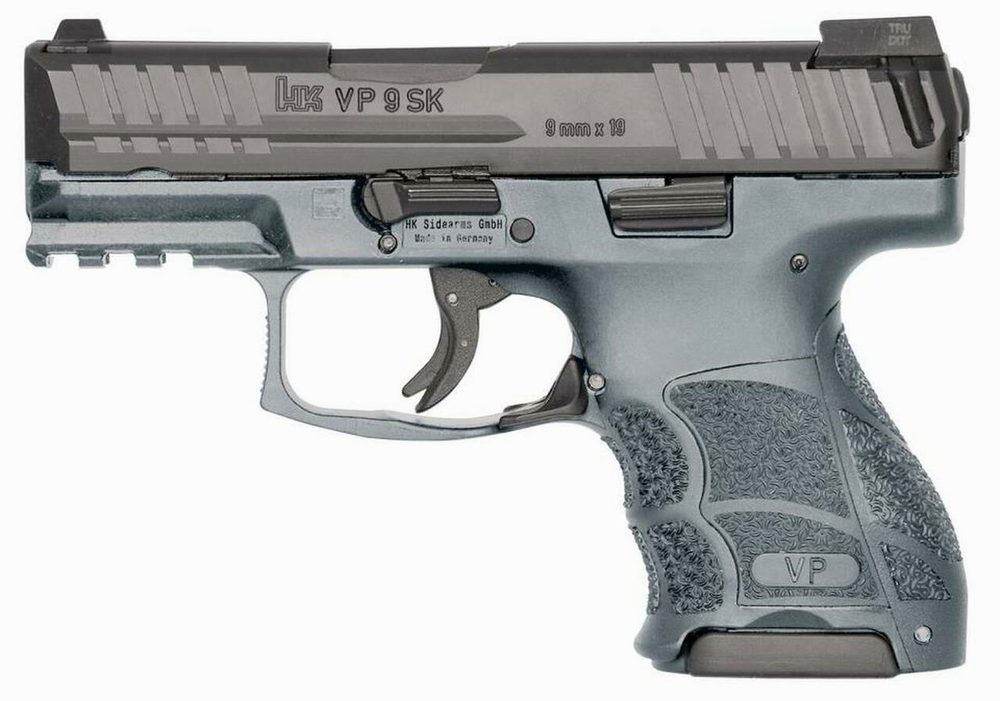 HK VP9SK, Subcompact, 9mm, (Grey) 3-10Rd Magazines and Night Sights