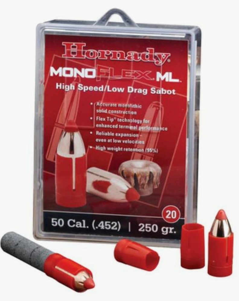 Hornady Low Drag Sabot Muzzleloader .50 Caliber 250gr Monoflex, 20/Box