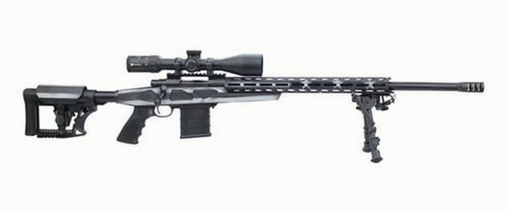 Howa HCRA Rifle & Scope Package 6.5 Creedmoor, 24" Heavy Threaded Barrel, 4x16-50 Diamond Scope, Black, Gray & White American Flag, Bipod, 10rd