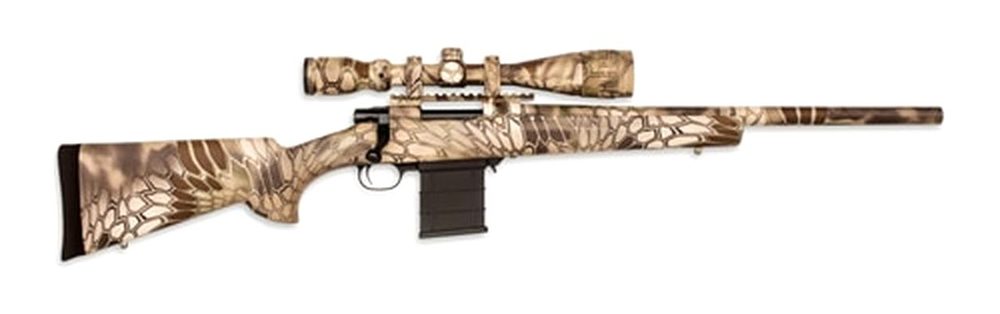 Howa Kryptek Highlander Full DIP Rifle, 6.5 Creedmoor, 20 MOA Base, Bipod 24"Threaded Barrel, Scope Package