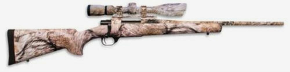 Howa Ranchland Compact Rifle/Scope Package .22-250 Remginton 20" Heavy Barrel Synthetic Stock Full Coverage YOTE Camouflage Finish 5rd With 2.5-10x42mm Nighteater Riflescope