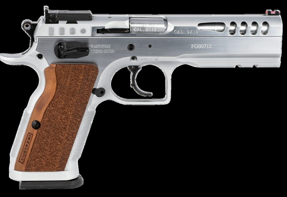 IFG Defiant Stock Master Large 9mm, 4.75" Barrel, Chrome, Hard Wood Grip, 17rd