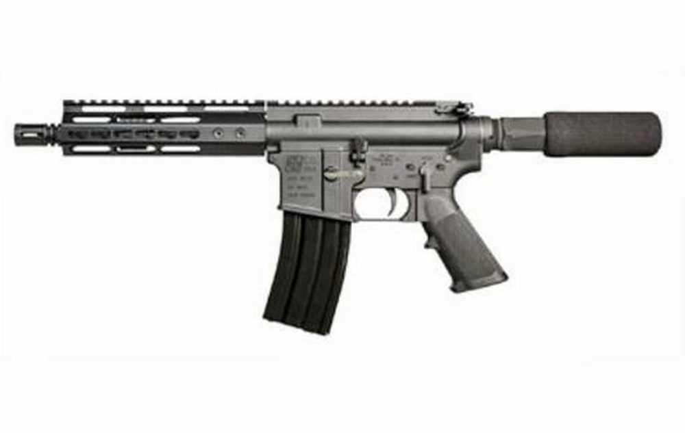 IO AR-15 Pistol, 223/5.56, 7" Barrel, Black, 7" Free Float KeyMod Rail 30Rd Mag