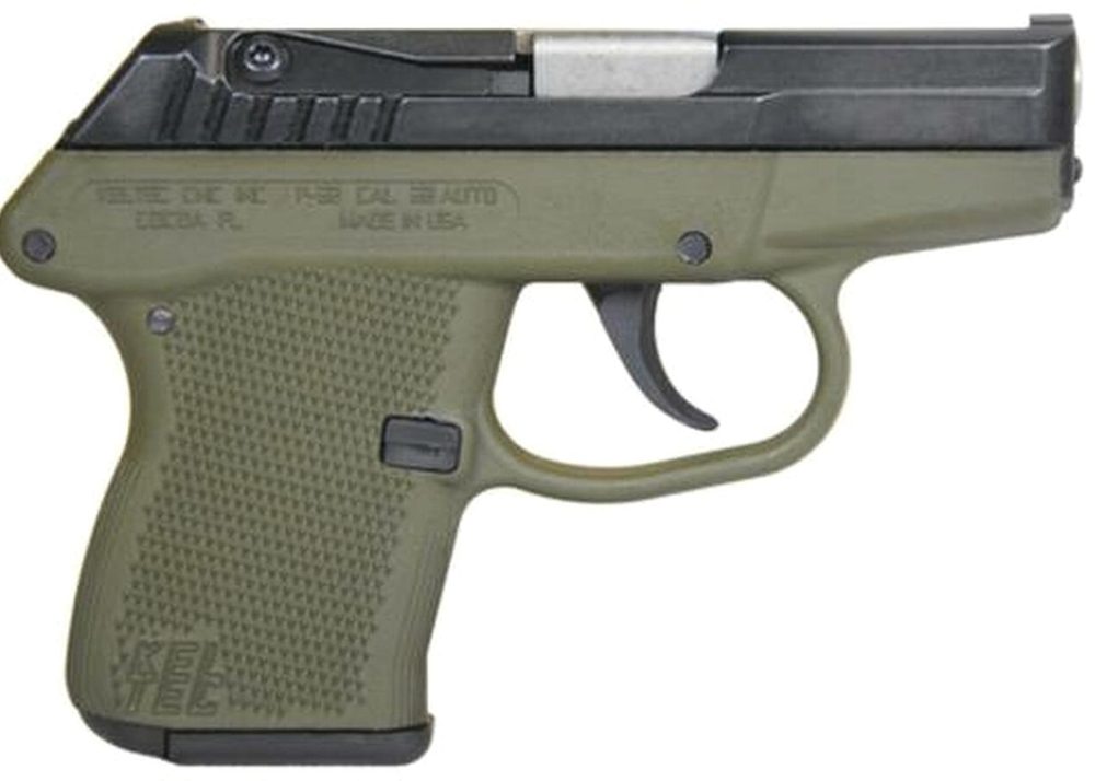 Kel-Tec P-32 DAO 32 ACP 2.5 7rd Green Polymer Grip Blued Finish