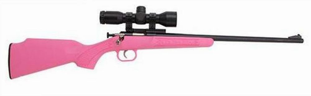 Keystone Crickett 22LR Package, Pink Stock, Scope and Base