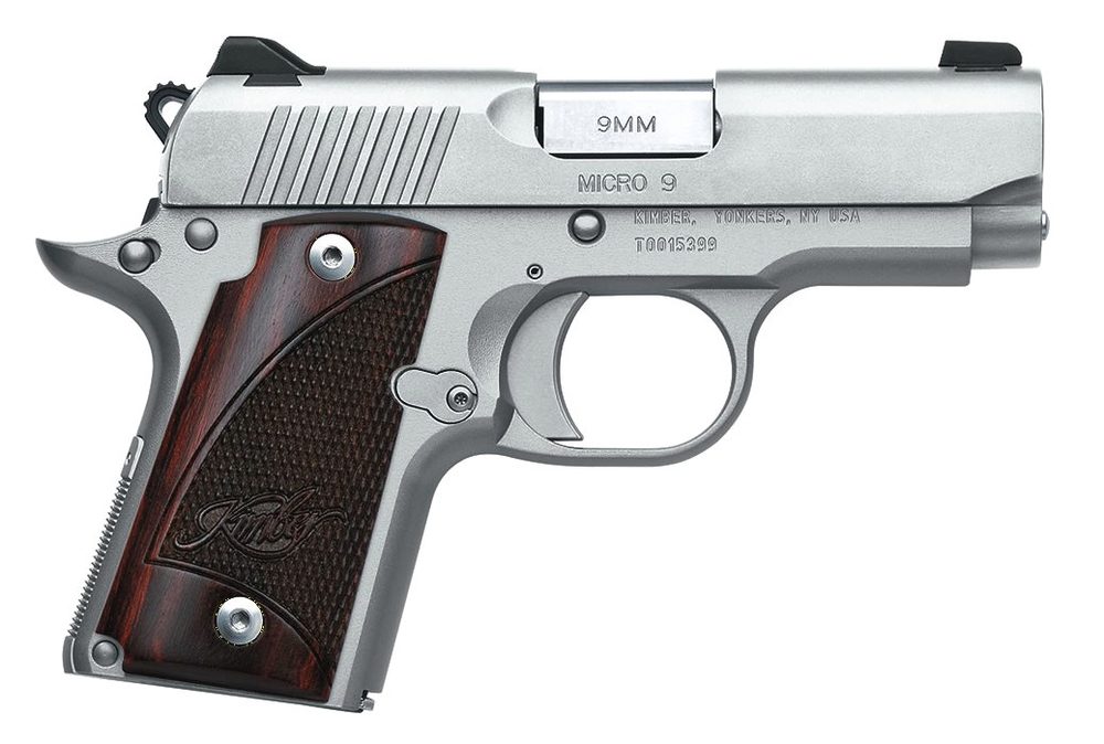 Kimber Micro 9 Stainless 9mm 3" Barrel, Rosewood Grips 6 Rd Mag