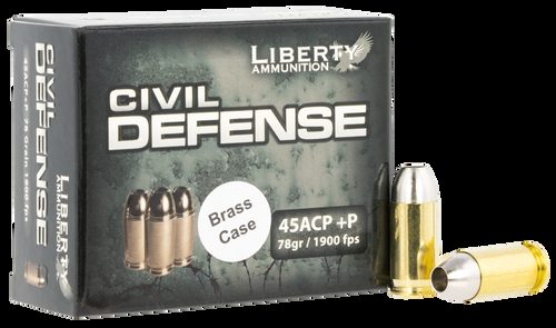 Liberty Ammunition Civil Defense 45 ACP +P 78gr HP