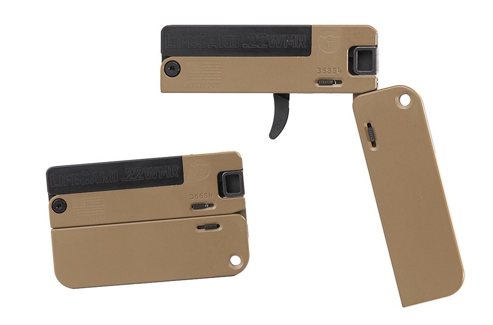 Lifecard 22WMR Folding Single-Shot Pistol with Barrett Brown Finish