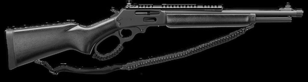 Marlin 1895 Dark Series 45-70 Govt 16" Threaded Barrel, Black Matte Finish, Black Webbed Stock, XS Rail