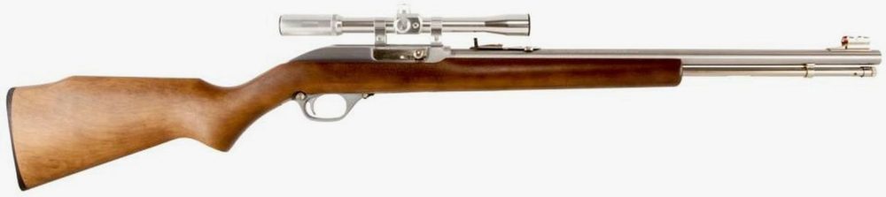 Marlin 60 W/Scope 22LR 19" Barrel Hardwood Stock SS Finish