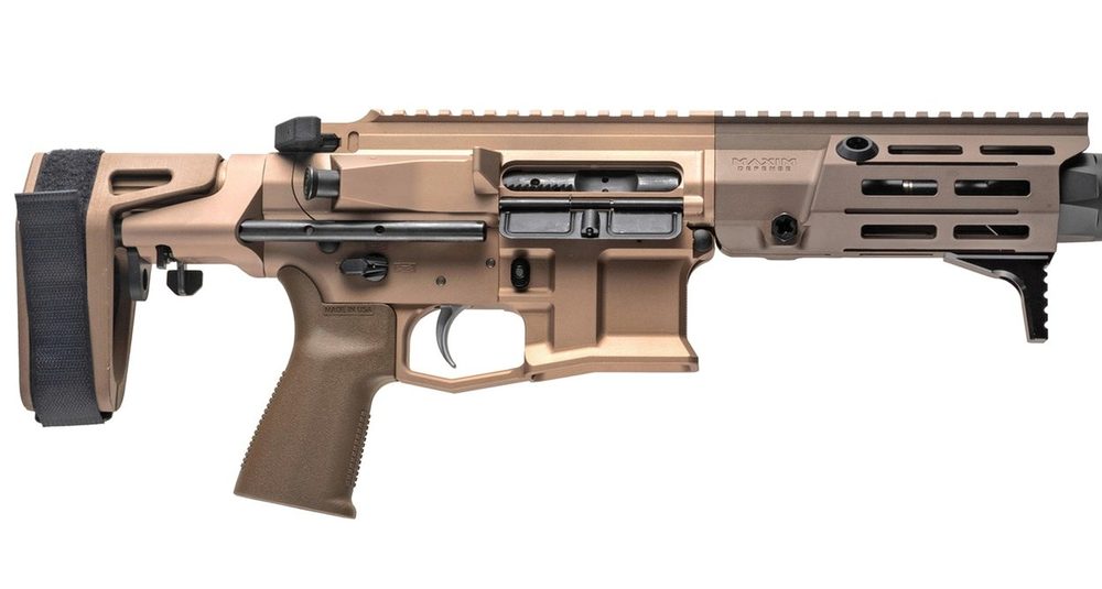 Maxim PDX AR-15 Pistol 5.56/223, 5.5" Barrel, Hate Brake, Flat Dark Earth, PDW Brace, 20rd Mag