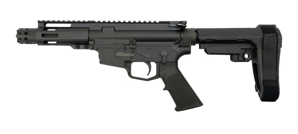 MCM DS9-S Pistol, 9mm, Rear Charging, 5" Barrel, MP5 Mag, Black Cerakote