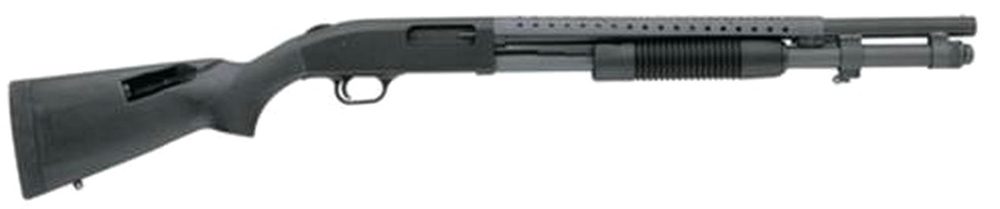 Mossberg 590 Pump 12ga 20" CB 3", Black Synthetic SpeedFeed Stock Black, 8rd