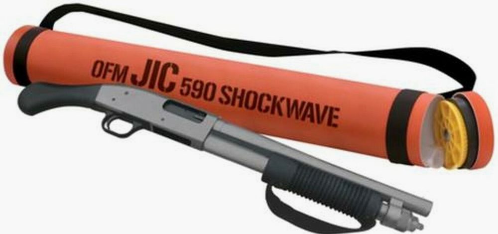 Mossberg 590 Shockwave Just In Case 12 Ga 14" Cerakote SS Finish, Raptor Pistol Grip, Waterproof Tube
