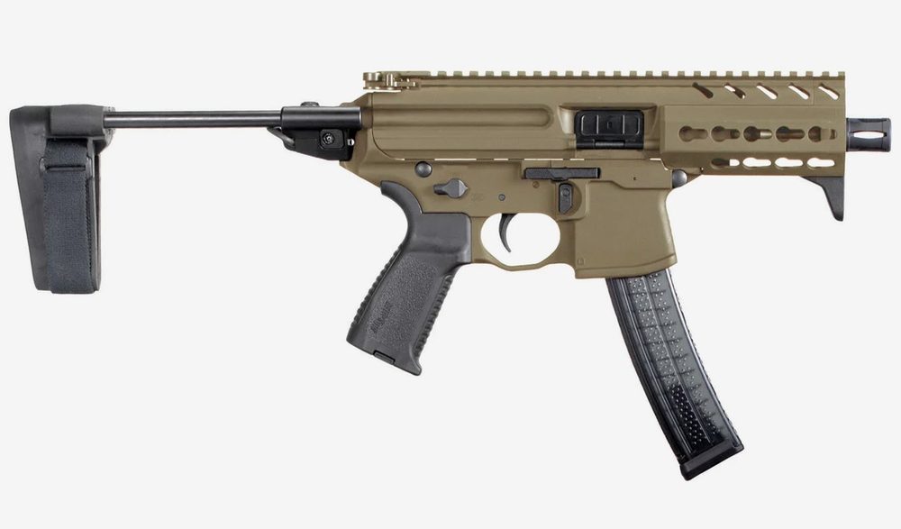 MPX 9mm Flat Dark Earth (FDE) Semi-Automatic Pistol with Stabilizing Brace
