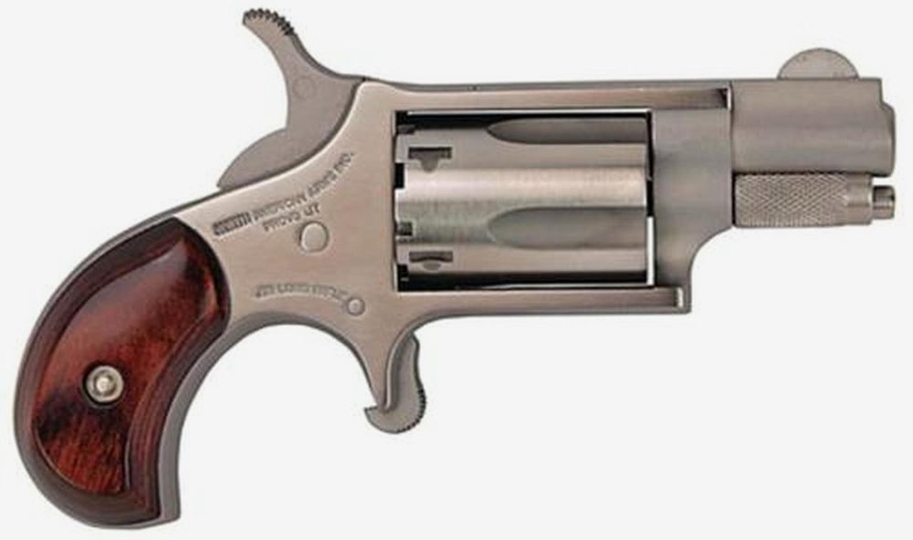 NAA 22LR Mini-Revolver 22LR 1.12" 5rd Rosewood Grip Stainless