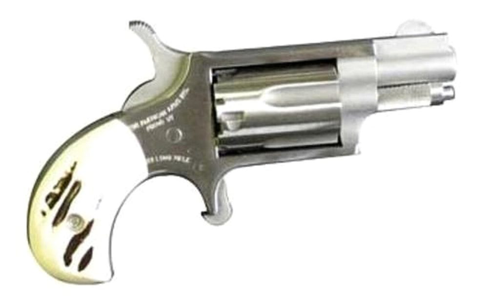 North American Arms Mini Revolver 22LR, 1.125" Barrel, SS Finish, Imitation Stag Grips 5Rd