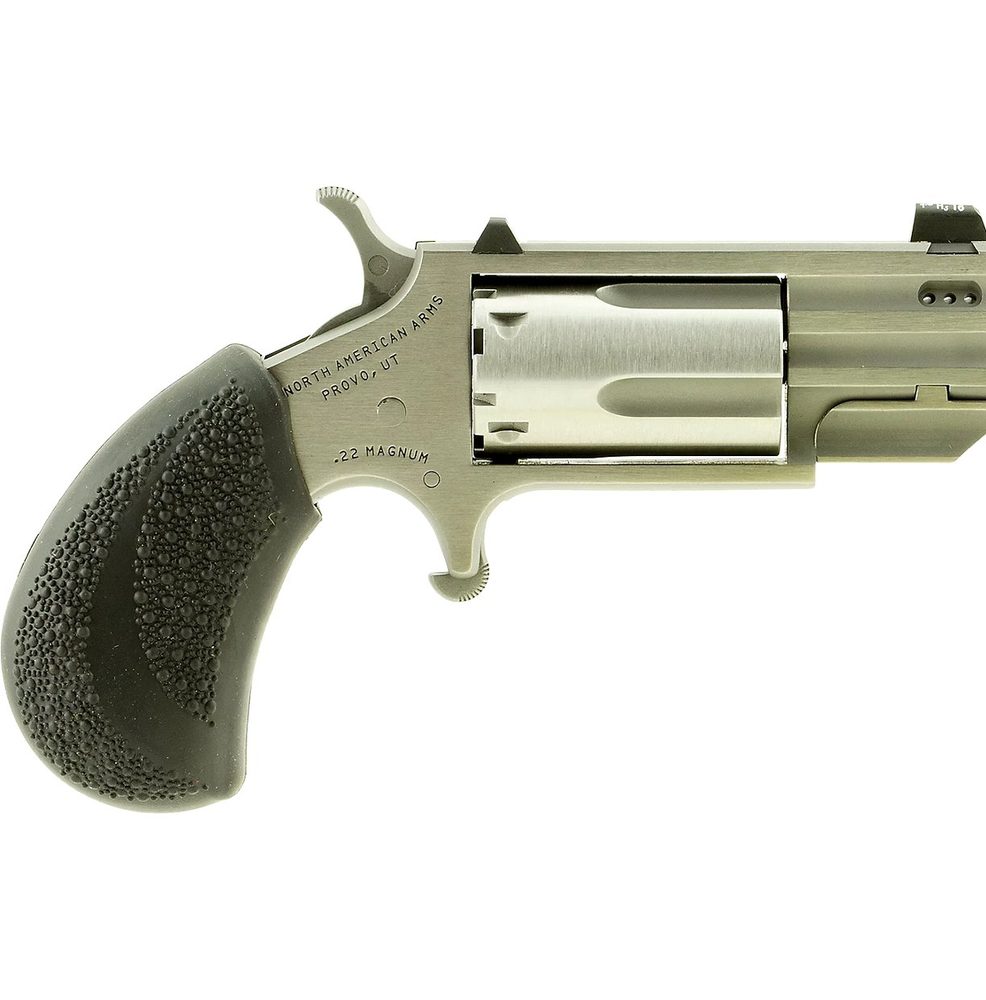 North American Arms NAA PUG 22 Magnum, 1" Heavy Barrel/White Dot Sights & Rubber Grip